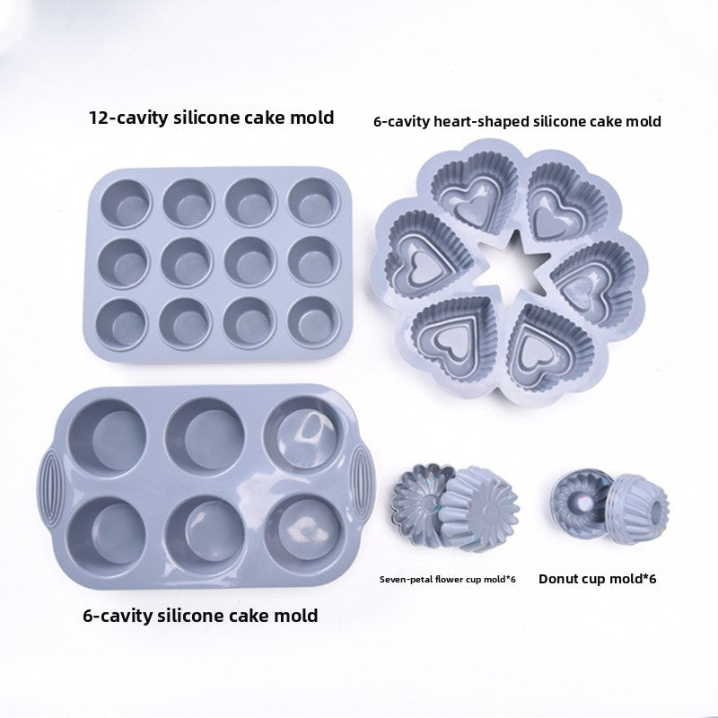 40-Piece Silicone Cake Mold Baking Tool Set