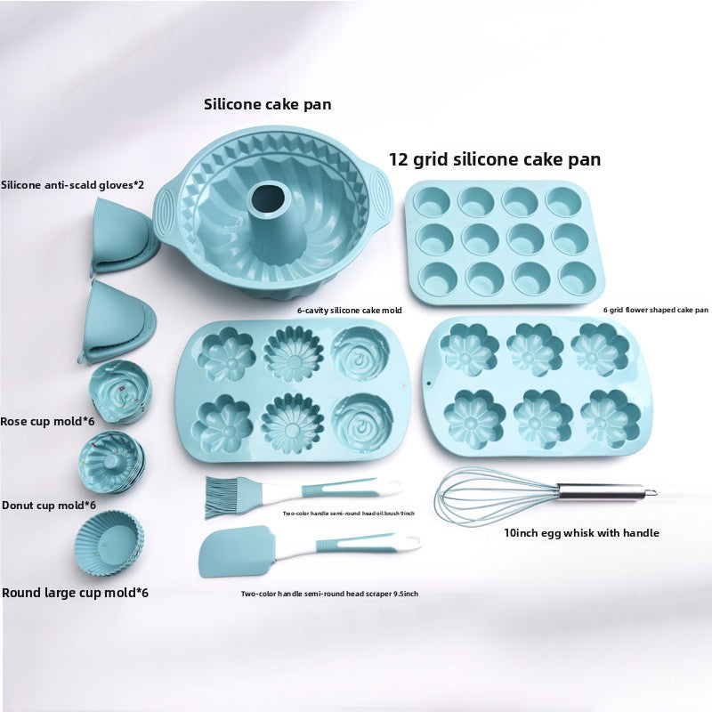 40-Piece Silicone Cake Mold Baking Tool Set