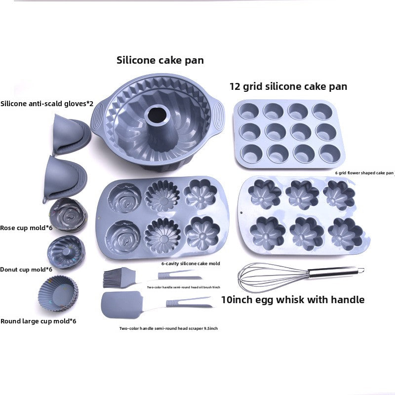 40-Piece Silicone Cake Mold Baking Tool Set
