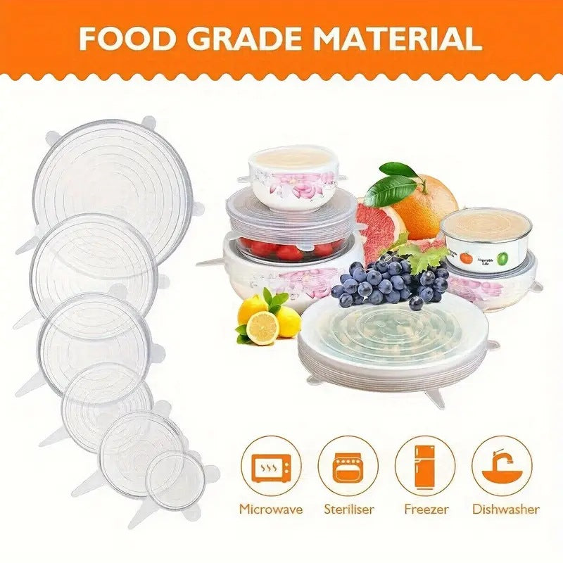 Silicone Food Storage Cover Set 6-Piece